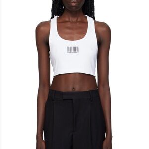 VTMNTS White Crop Top with Barcode Design XS
